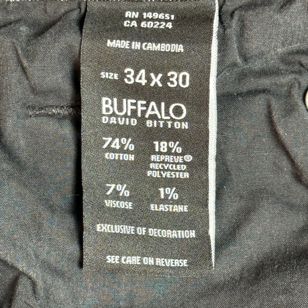 Mens Buffalo David Bitton Jeans | Waist 34 | Black Jackson Straight Stretch - Picture 14 of 16